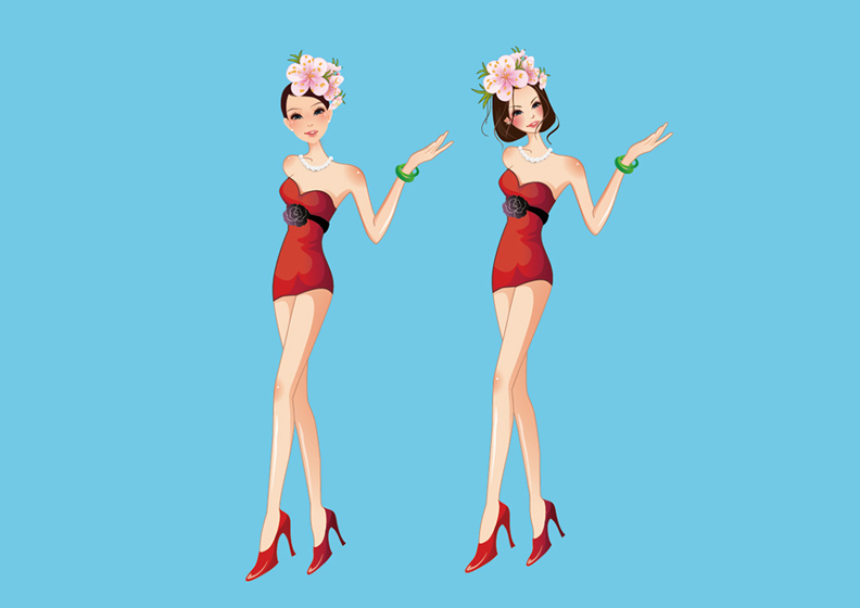 桃花仙子吉祥物设计